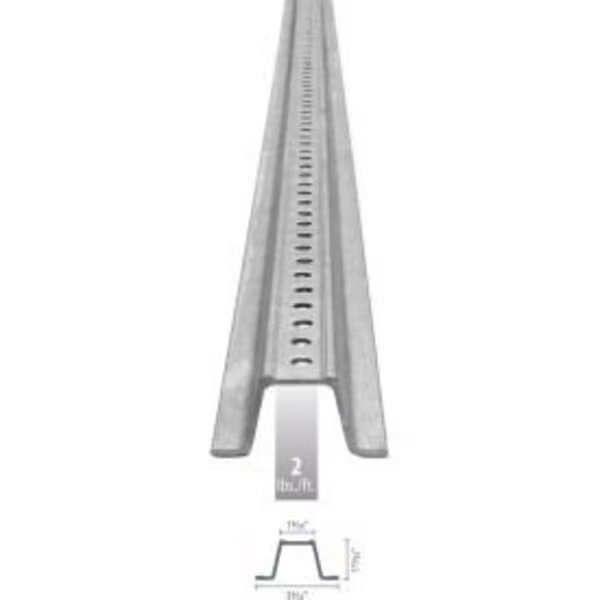 U-Channel Sign Post, 10'L, 2 lbs./ft., Galvanized Post with Holes Top to Bottom, Tapco, Mfr#: 054-00023